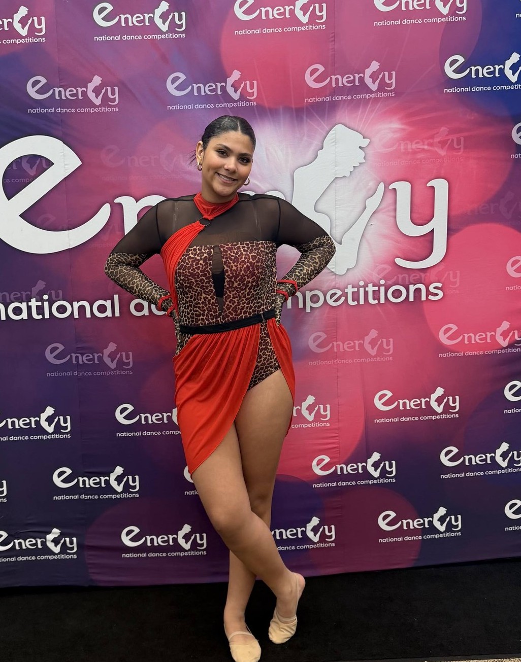 Dancer posing at national dance competition
