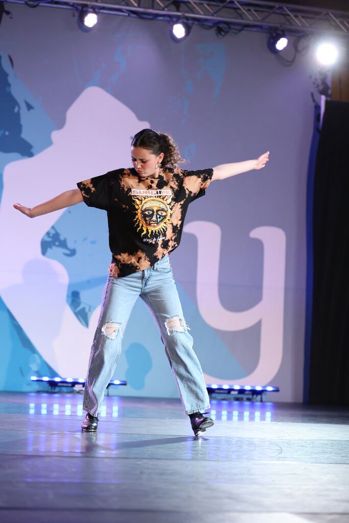 Dancer performing on stage