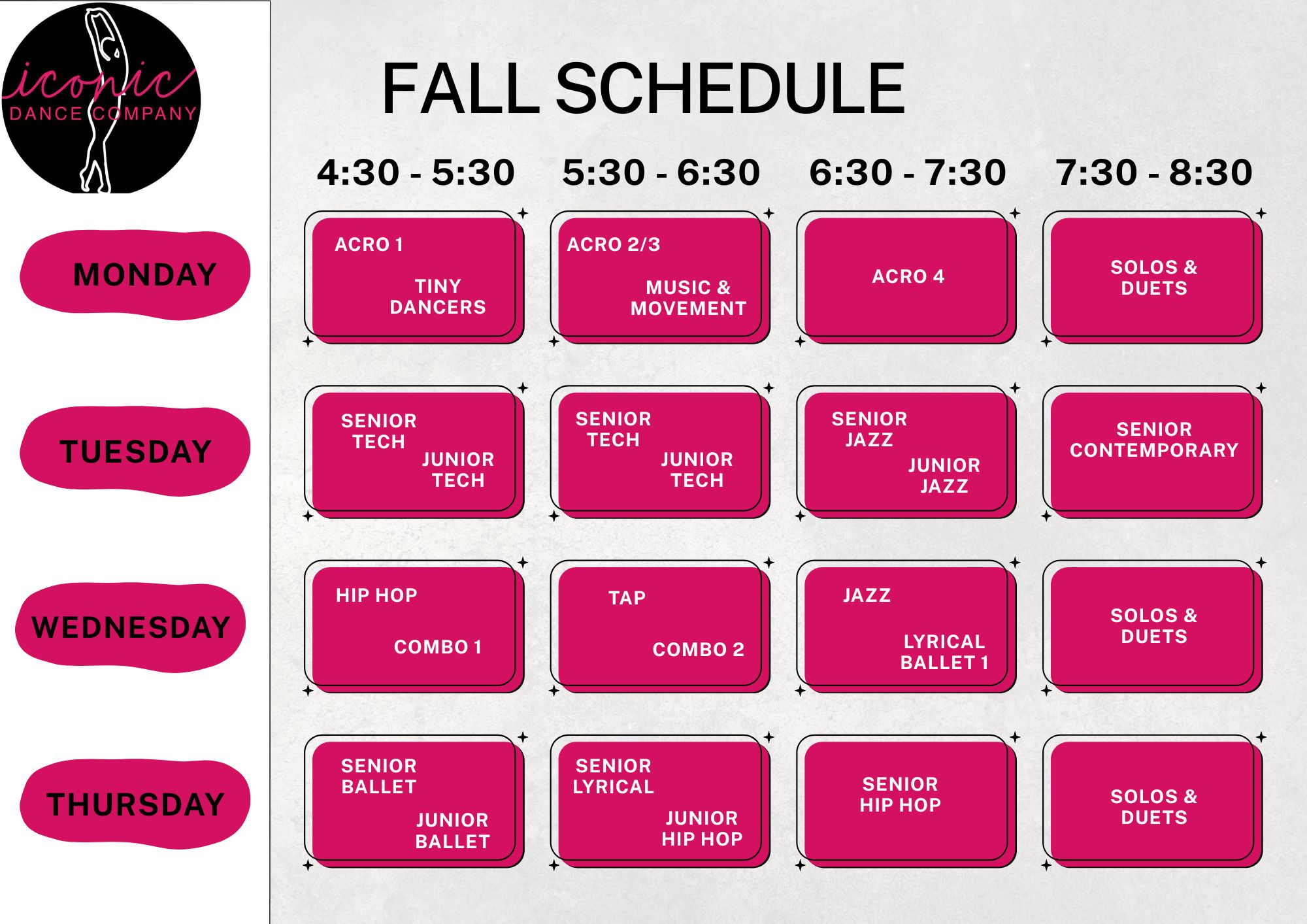 Fall 2026 Class Schedule